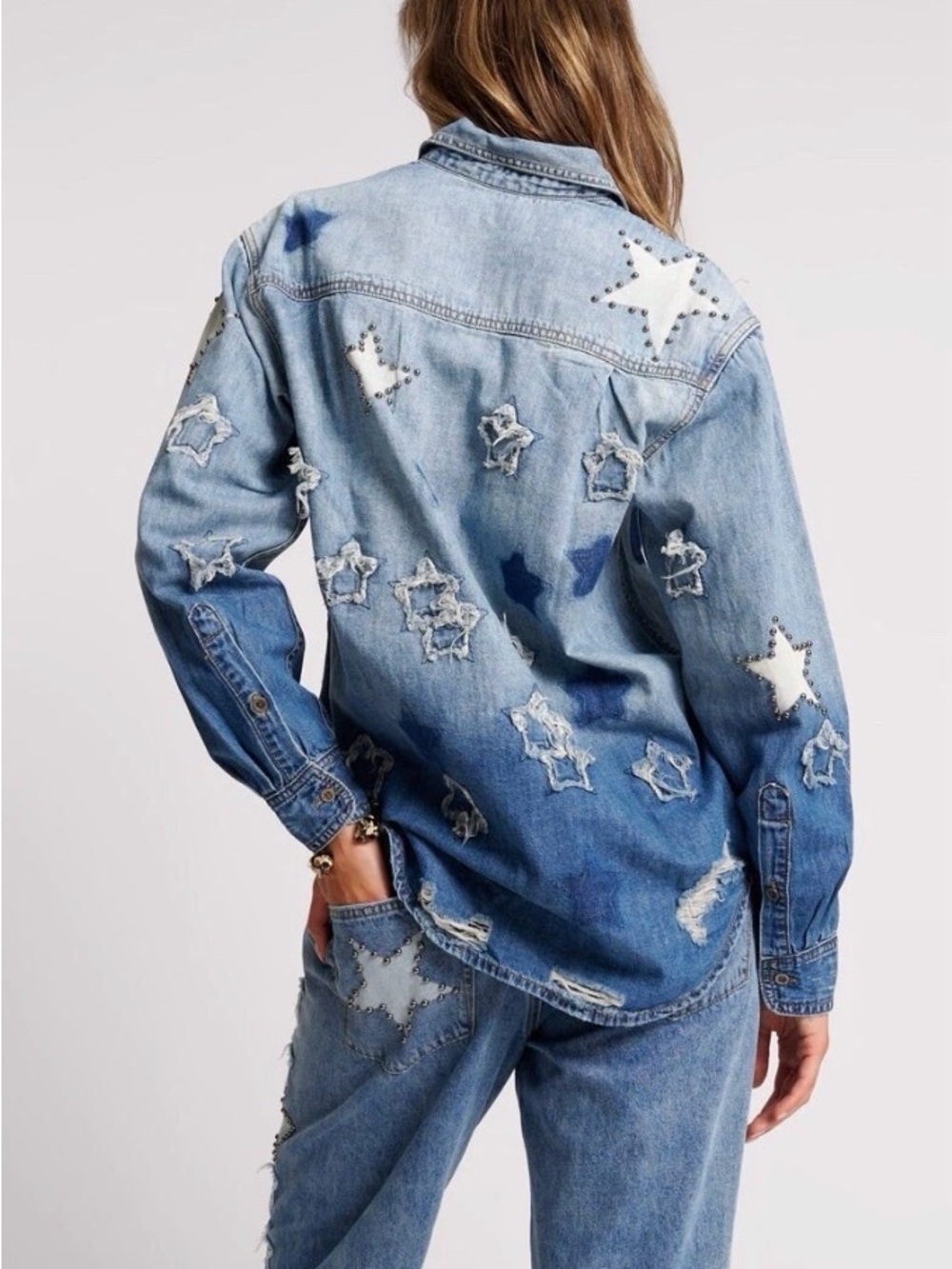 One Teaspoon JOHNNY BLUE STAR CLASSIC EVERYDAY SHIRT SIZE XS P2P 21’ - Picture 2 of 3
